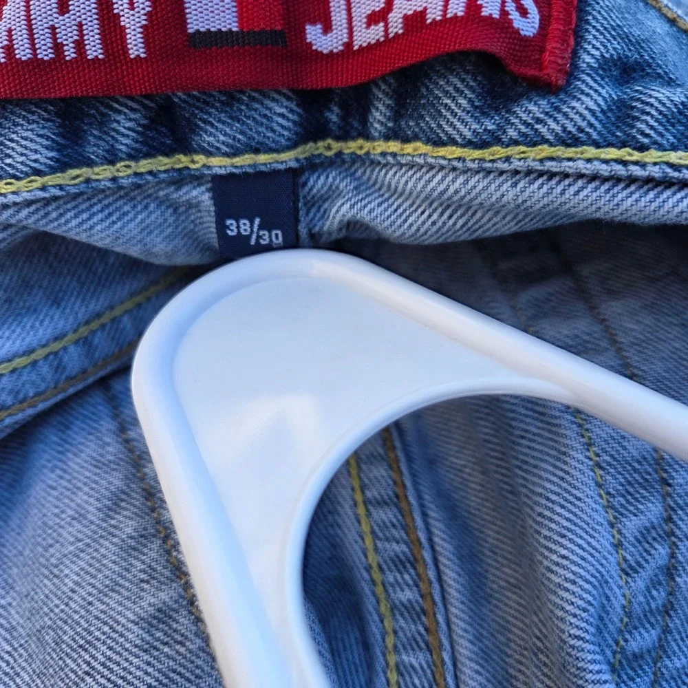 Vintage Tommy Hilfiger Jeans Mens 38 30 Light Wash Straight Leg Denim Jeans